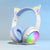 Cute Cat Ear RGB Wireless Headphones, Bluetooth Playtime, Foldable Over-Ear