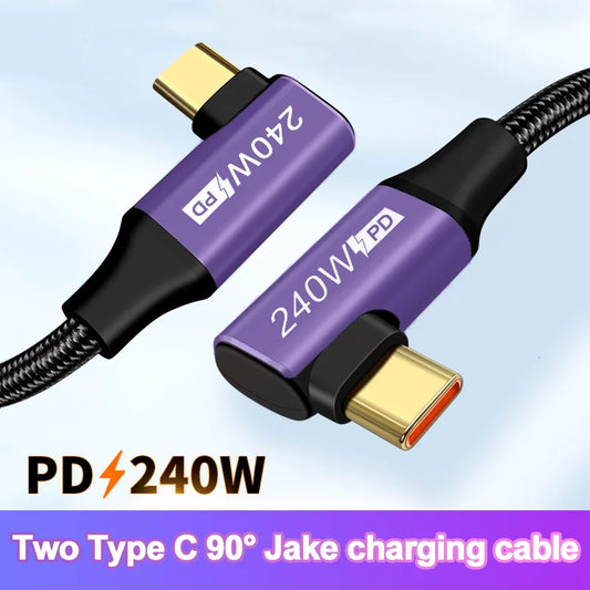 PD 240W USB Type C to Type C Fast Charging Cable For iPhone Macbook