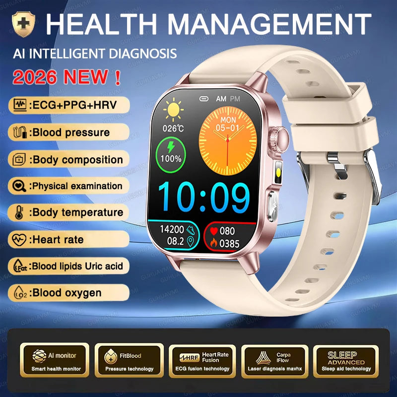 New Men Accurate Health Diagnosis ECG Smart Watch Blood Pressure Smartwatch