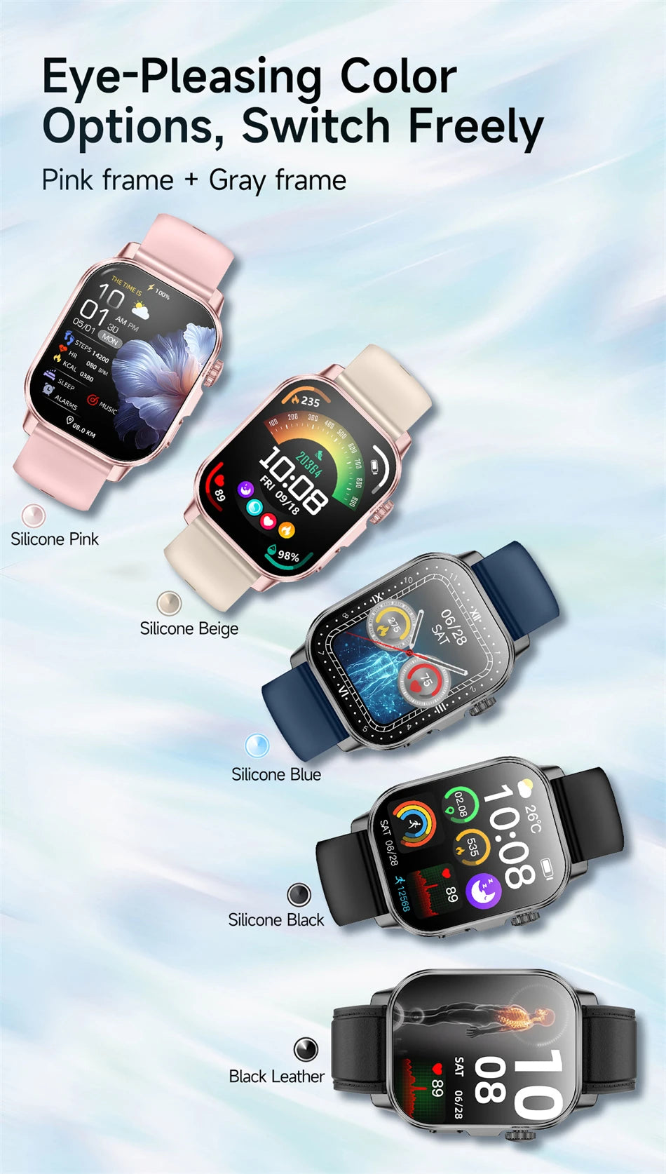 New Men Accurate Health Diagnosis ECG Smart Watch Blood Pressure Smartwatch