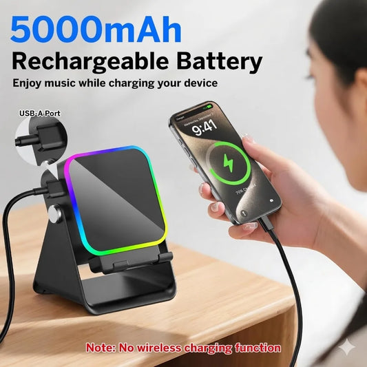 Wireless Induction Speaker 8 RGB Lights HIFI Sound Portable Bluetooth Phone