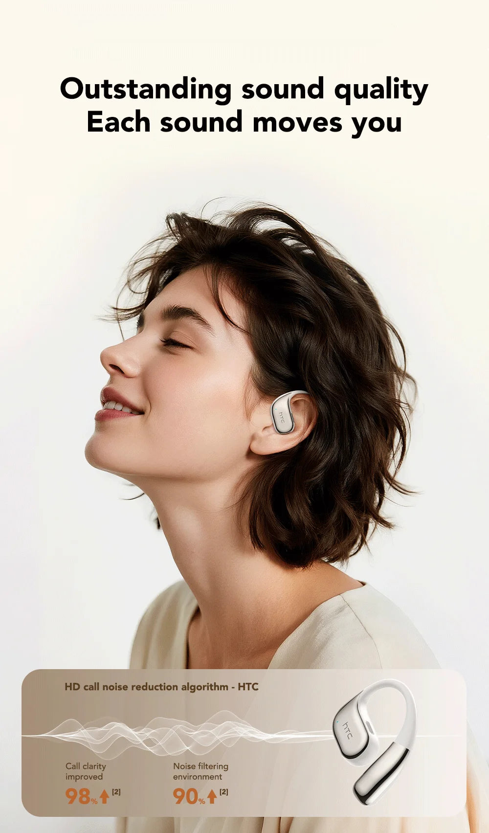 Earphones Bluetooth OWS Sports Wireless Headphones Noise Reduction Earbud