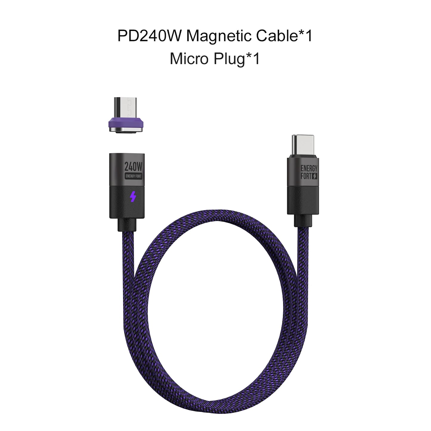 240W Magnetic Phone Charger Magnetic USB C Charging Cable 480Mbps Data