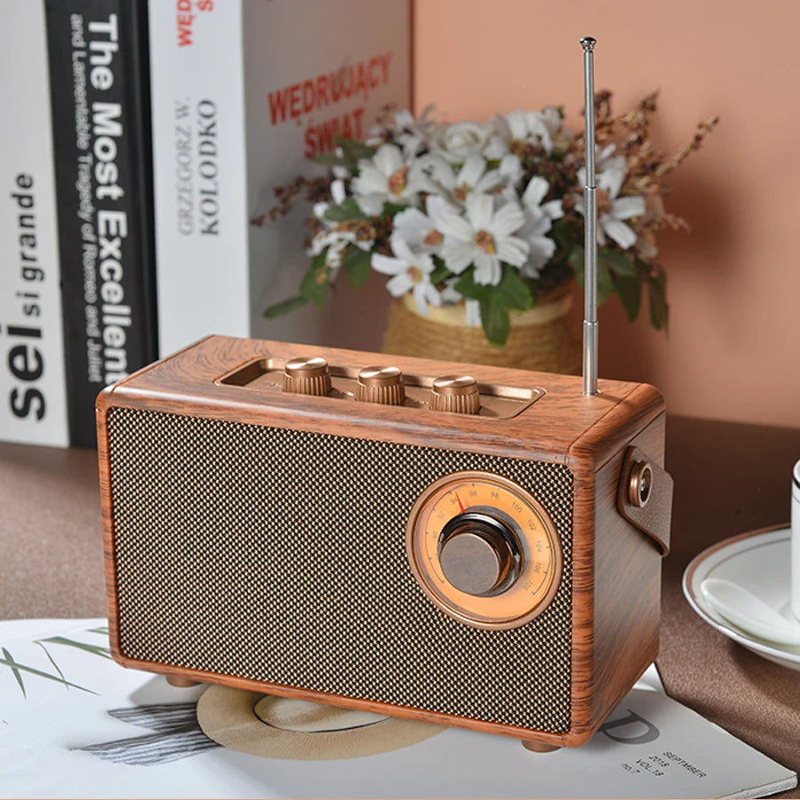Retro Portable Wireless Bluetooth Speaker High-Quality Powerful Stereo Sound Box
