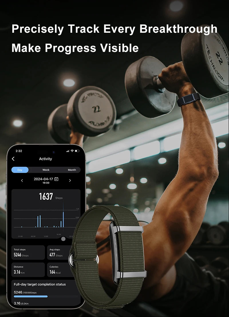 Smart Bracelet Sports Fitness Tracker Health Monitoring Step Count Heart