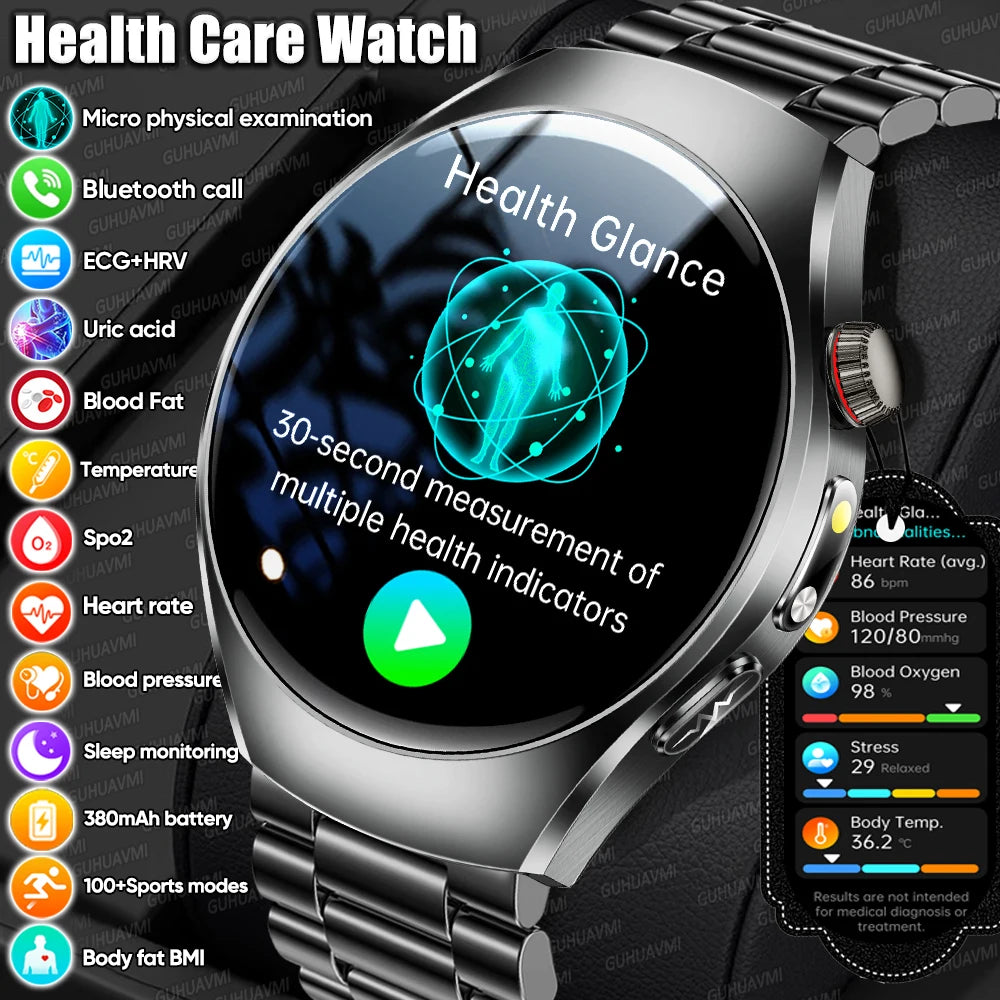 2026 New Accurate Body Health analysis Smart Watch Men ECG Blood lipids Uric