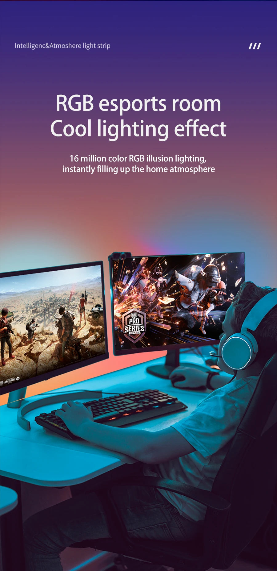 Smart Gaming LED Strip Lights Computer Sync Light Strip Monitor RGB Screen LED