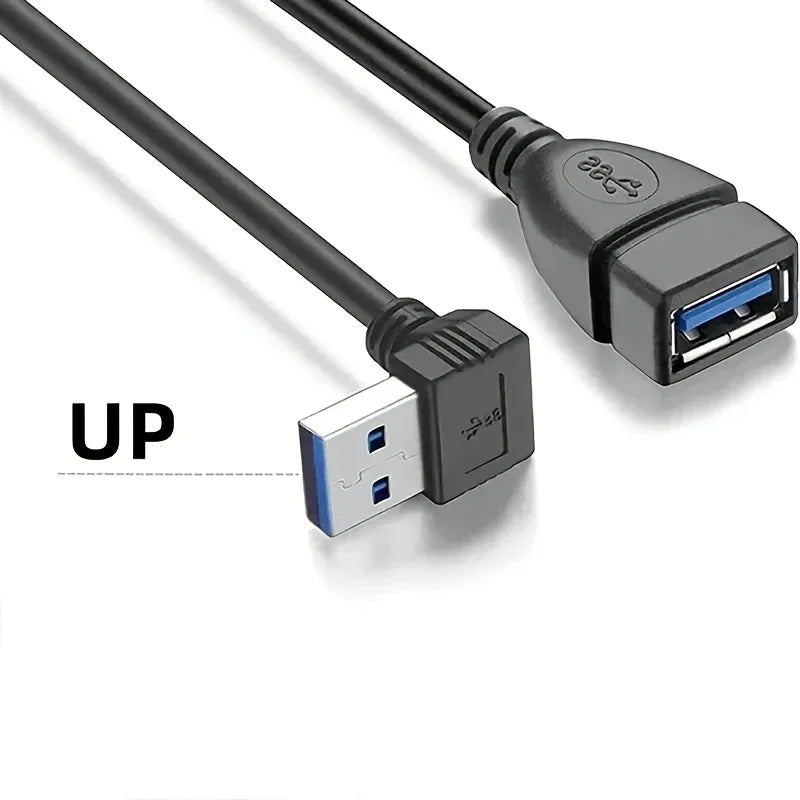 USB 3.0 Right Angle Extension Cable High-Speed Data & Fast Charging