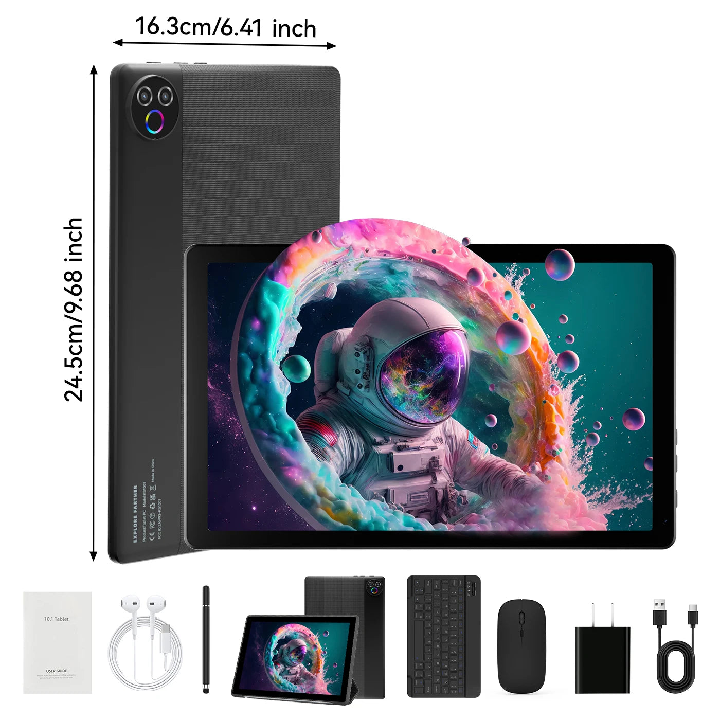 URAO 10 Inch Android 15 OS GMS Certified Tablets ROM 1TB Touch Screen