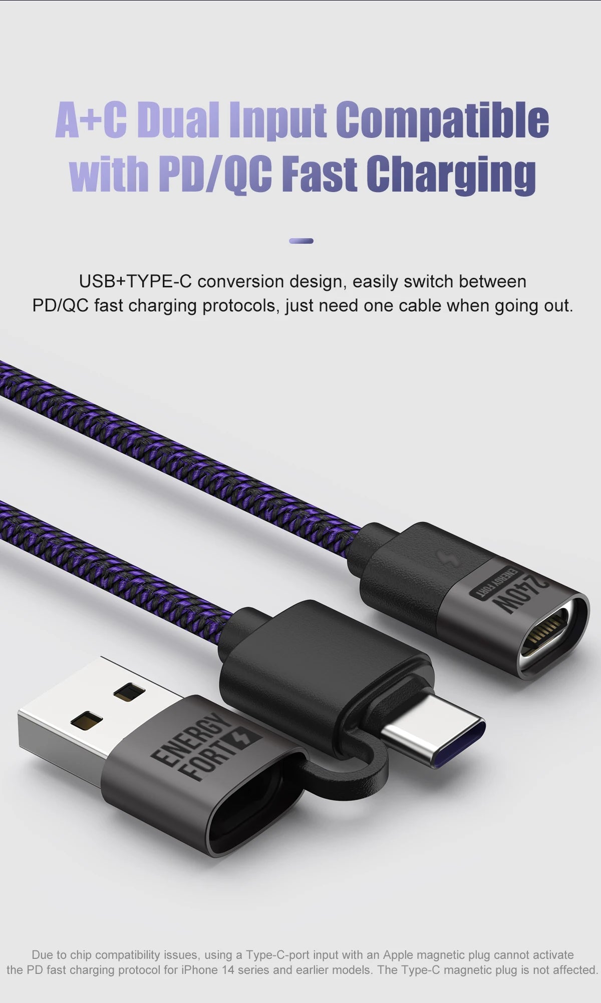 240W Magnetic Phone Charger Magnetic USB C Charging Cable 480Mbps Data