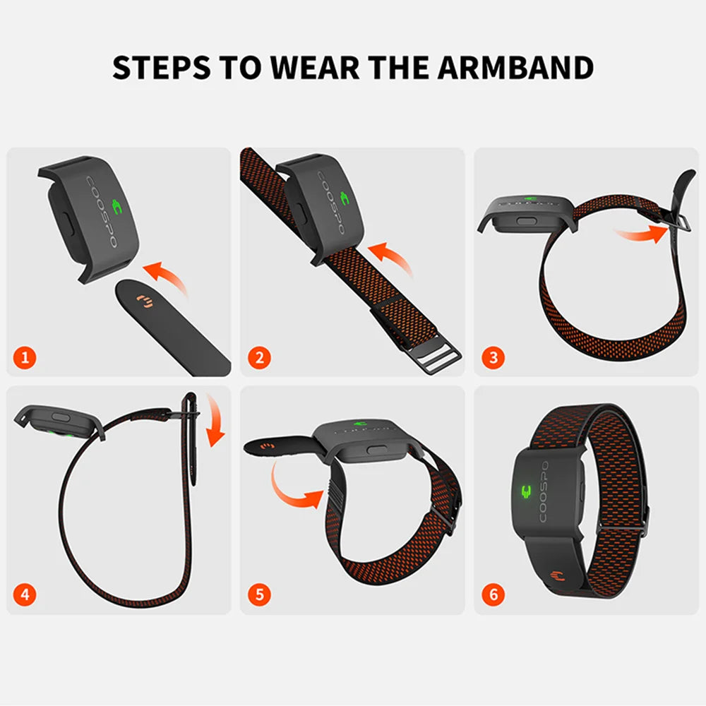 COOSPO HW9 Armband Heart Rate Monitor with HR Zones/Calories HRM