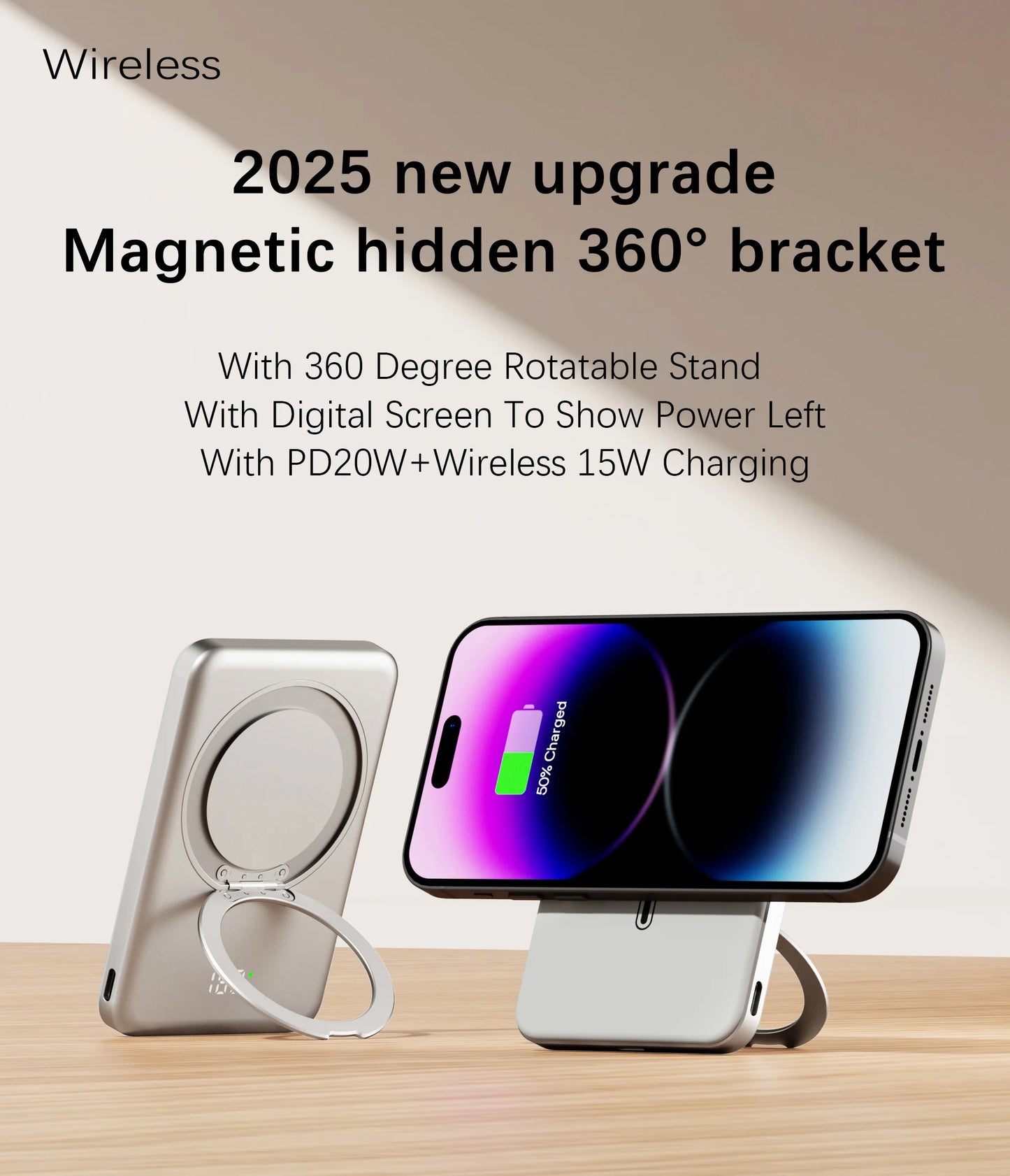 Mini Power Bank for Mag Safe Magnetic Wireless Fast Charger Stand 20W