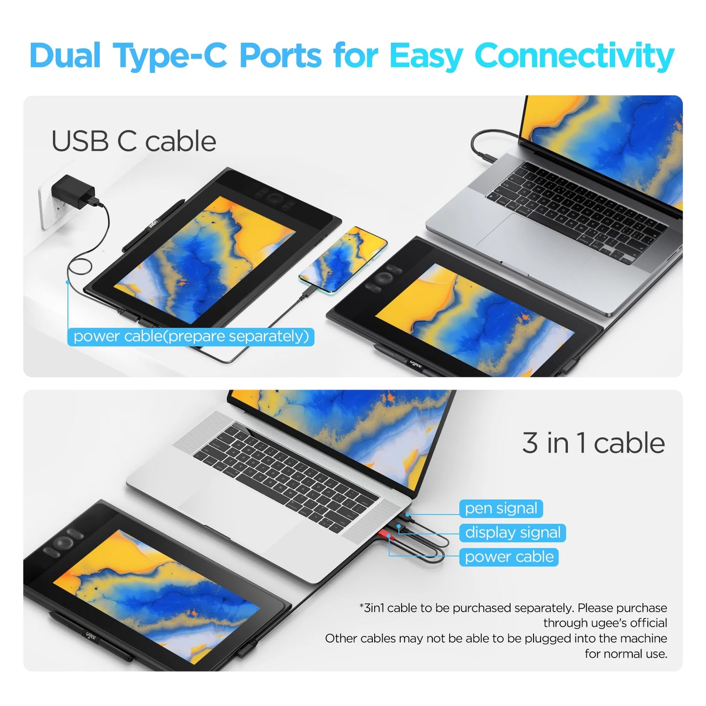 UGEE UE12 Plus Digital Pen Tablet Monitor with 11.9 HD Screen Drawing Tablet