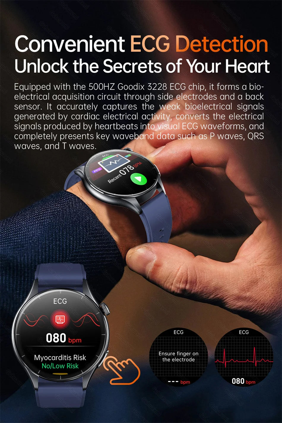 2026 New Smart Watch NFC ECG+PPG Blood oxygen Uric Acid Blood Pressure