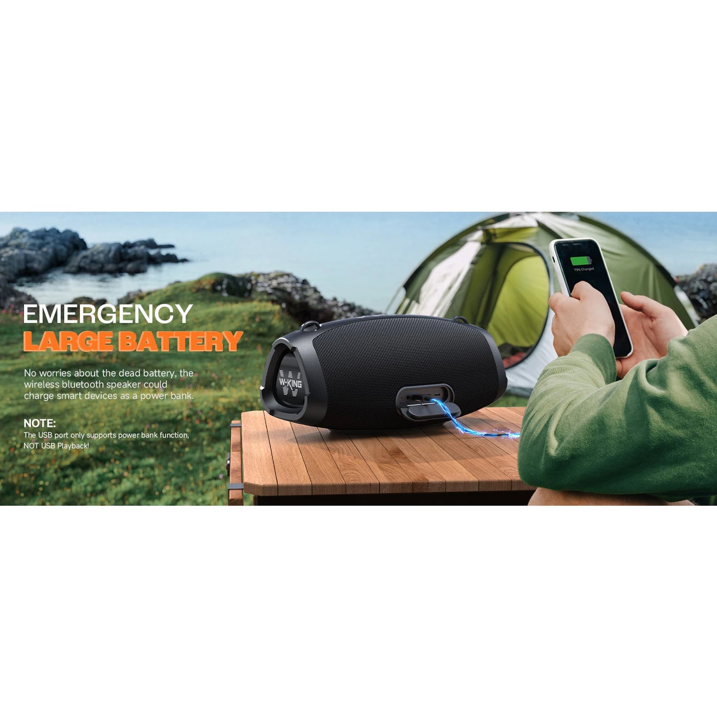W-KING X10 Bluetooth Speaker, 120W Max Portable Loud Speakers Wireless