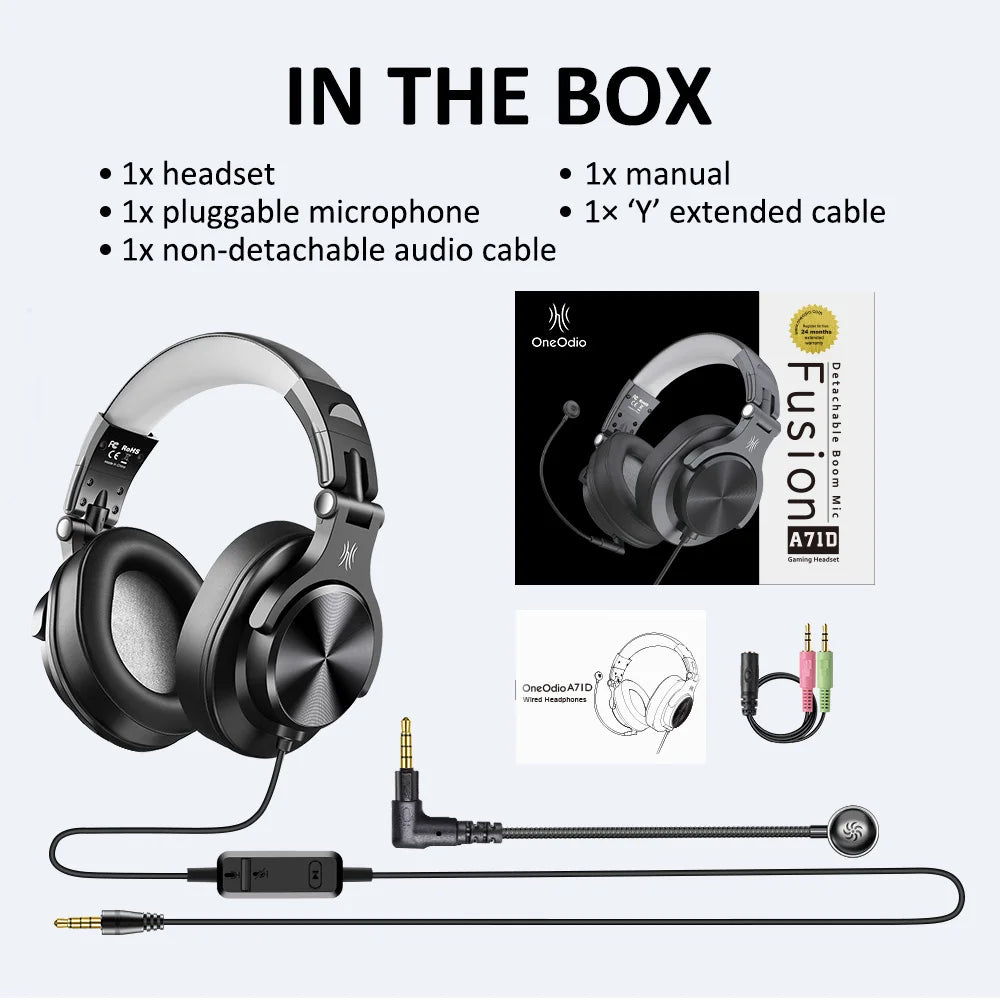 Oneodio Wired Gaming Headset Gamer 3.5mm Over-Ear Gaming Headphones