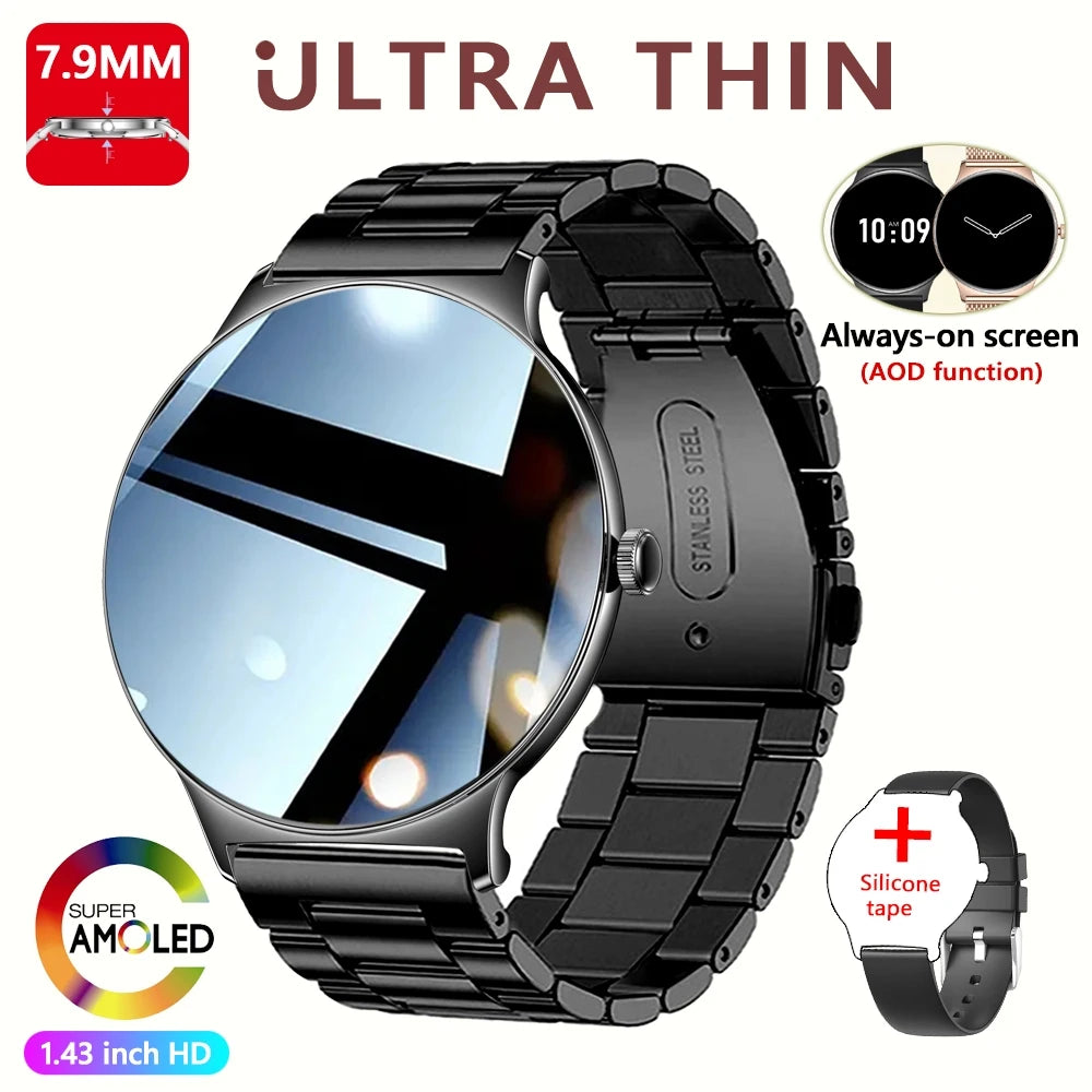 ChiBear Ultra Thin Fashion Smart Watch Women Screen Always Display Time