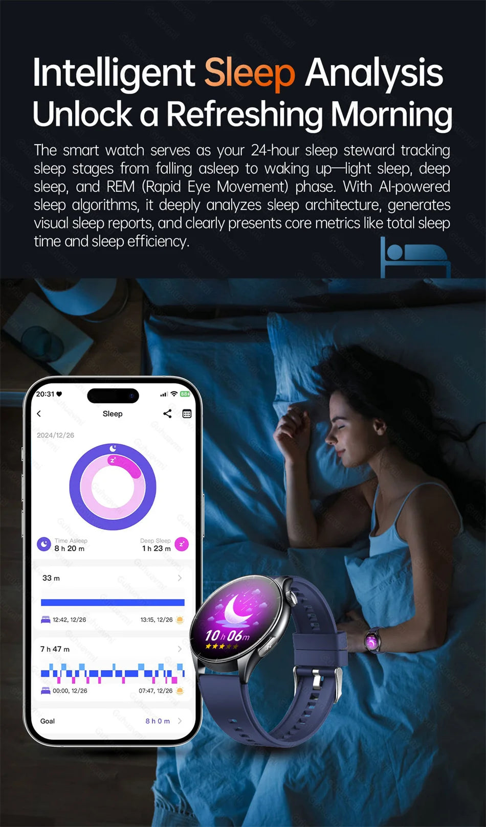 2026 New Smart Watch NFC ECG+PPG Blood oxygen Uric Acid Blood Pressure