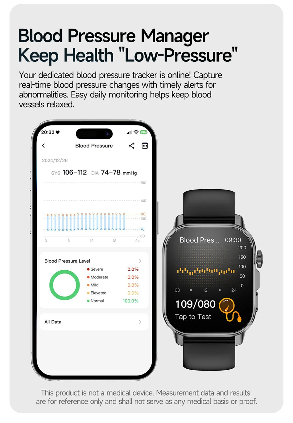 New Men Accurate Health Diagnosis ECG Smart Watch Blood Pressure Smartwatch