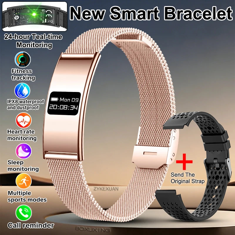 New Smart Bracelet Men Fitness Tracker IPX8 Waterproof Heart Rate Sleep Monitor