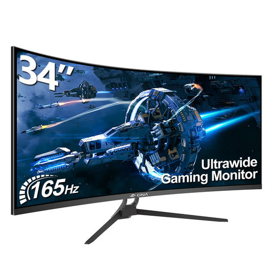 34 CRUA Gaming Monitor 34-inch Curved Ultrawide WQHD Monitor VA Panel Display