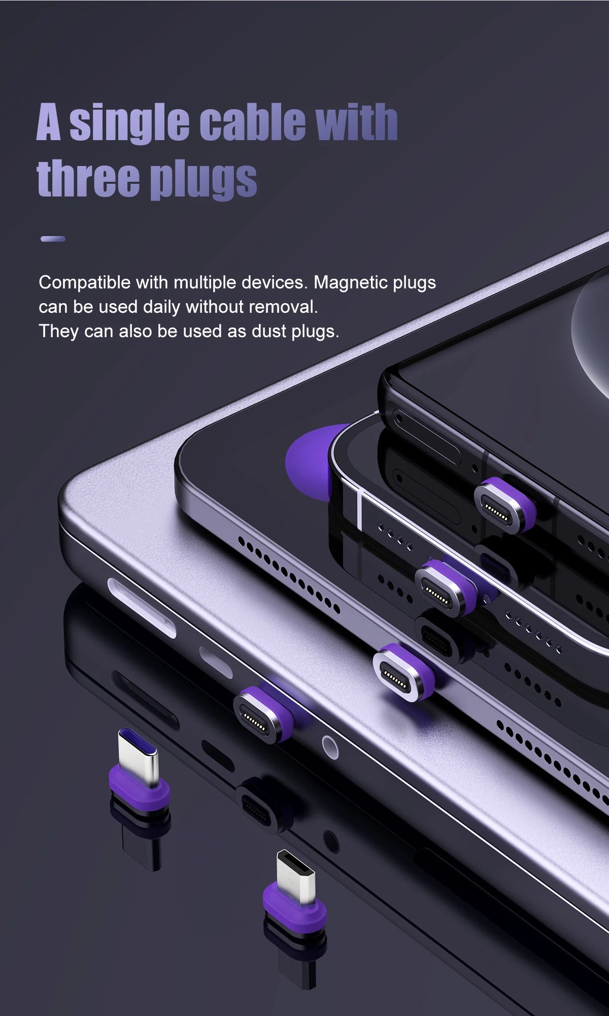 240W Magnetic Phone Charger Magnetic USB C Charging Cable 480Mbps Data