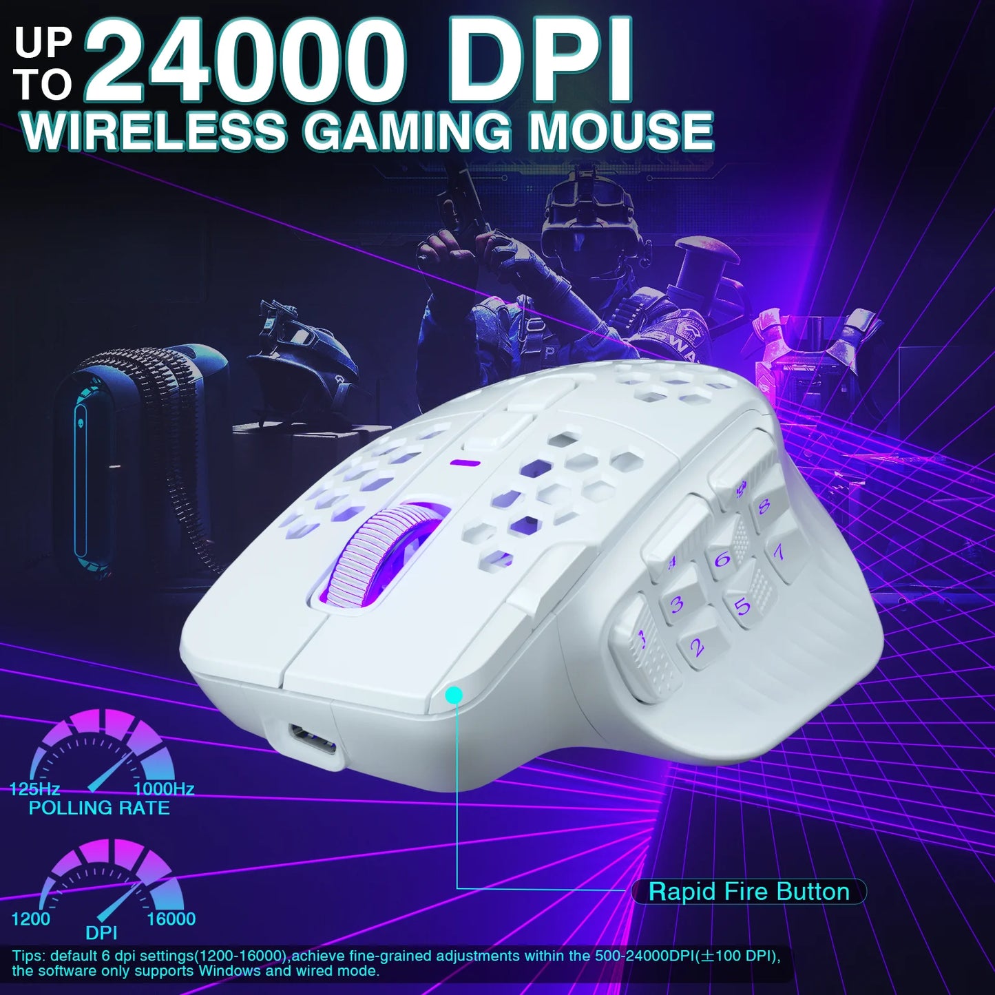 Pro Wireless MMO Gaming Mouse Programmable Macro Wireless mouse