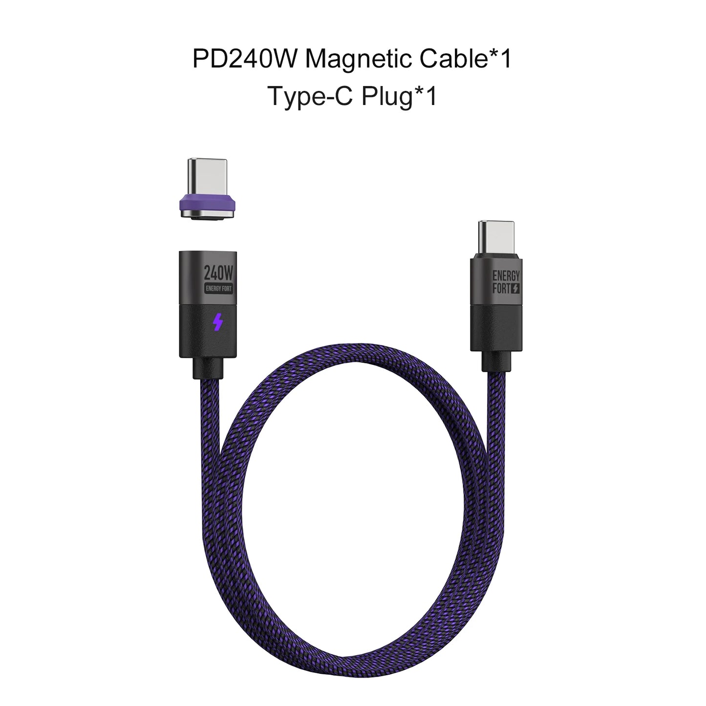 240W Magnetic Phone Charger Magnetic USB C Charging Cable 480Mbps Data