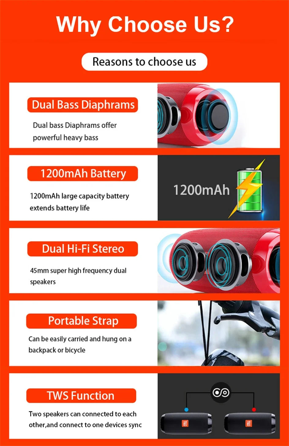 Portable Wireless Caixa De Som Bluetooth Speaker Music Sound Box Blutooth