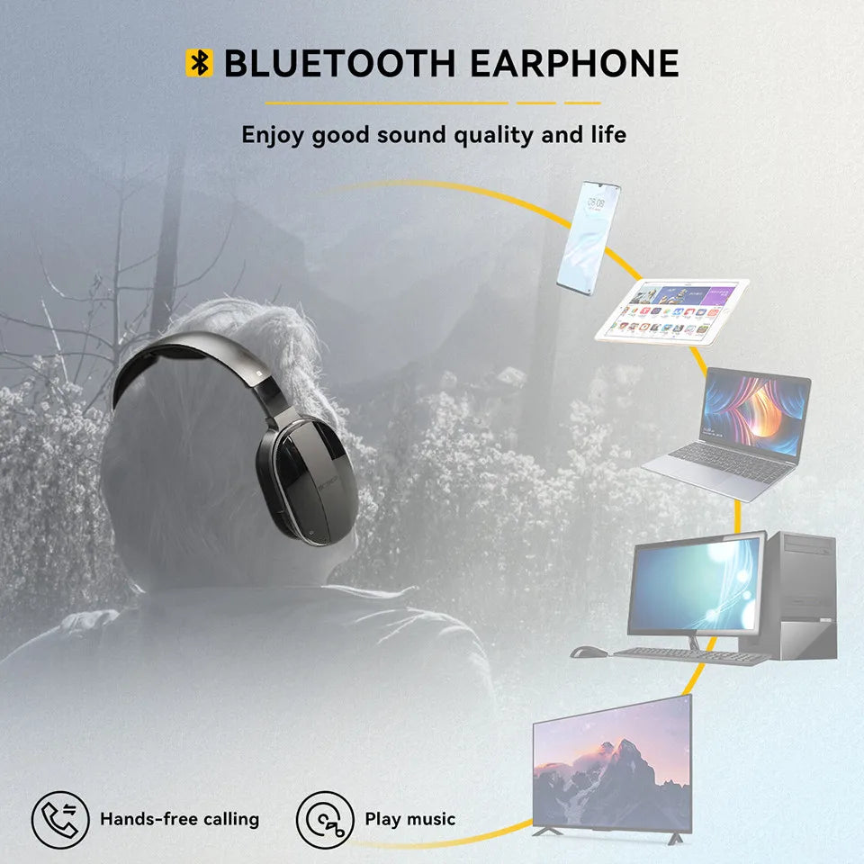 Wireless Headphone Bluetooth Headset for Mobile Phone Computer TV Earphone