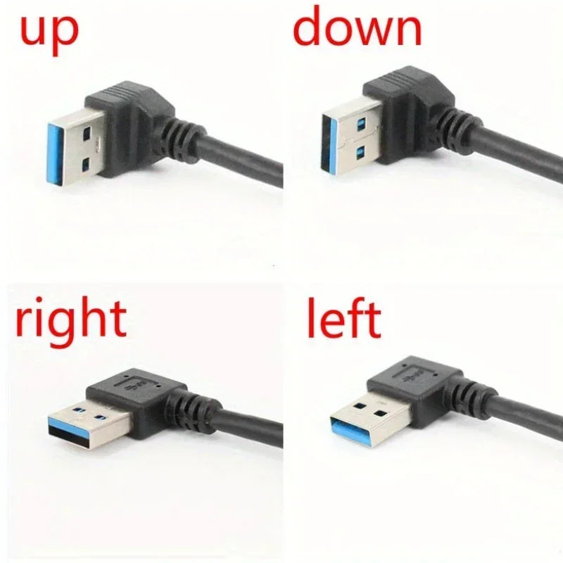 USB 3.0 Right Angle Extension Cable High-Speed Data & Fast Charging