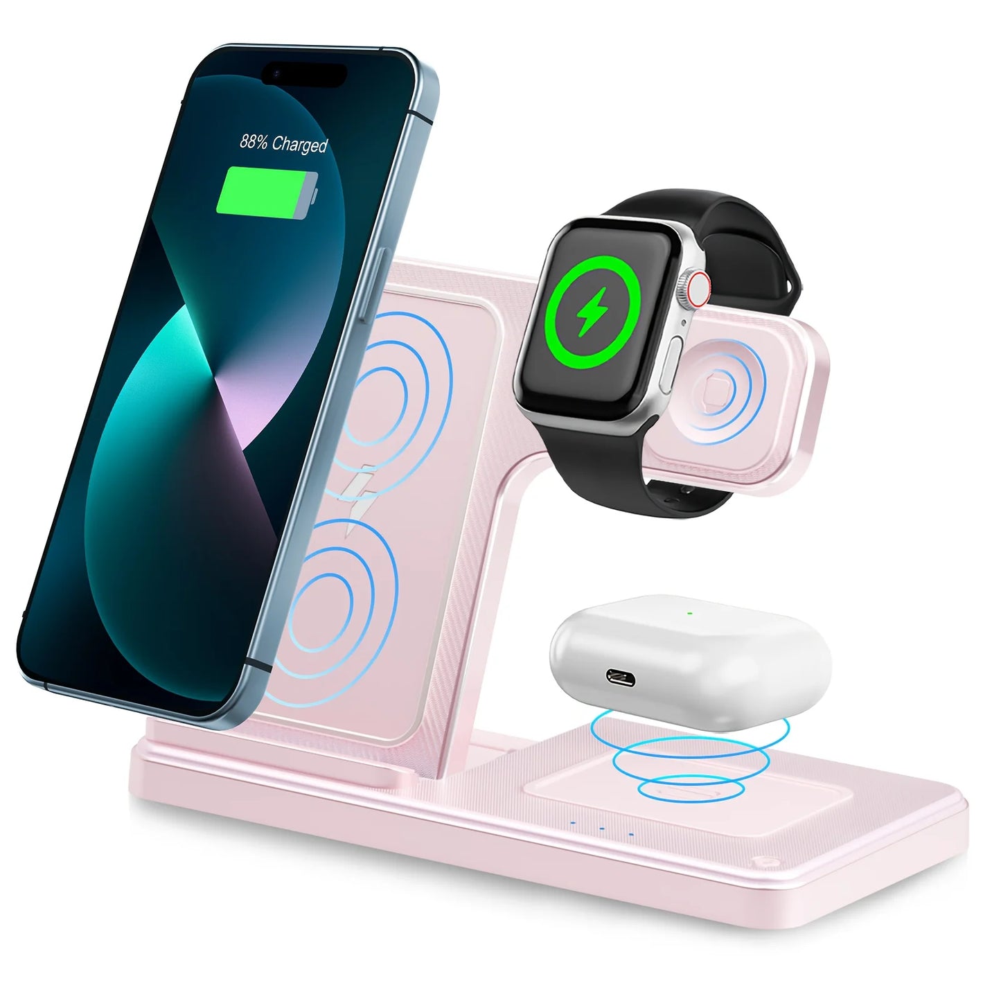 3 In 1 Wireless Charging Station Magnetic Fast Charging 18W Foldable