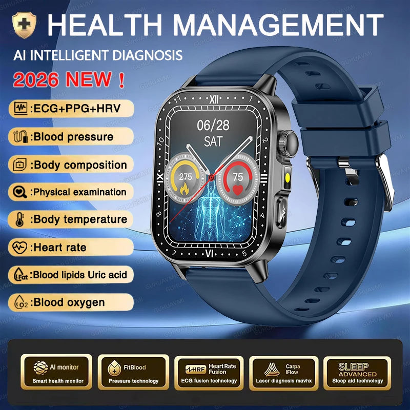 New Men Accurate Health Diagnosis ECG Smart Watch Blood Pressure Smartwatch