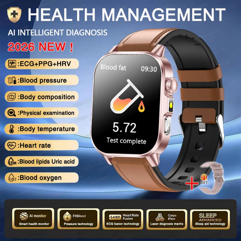 New Men Accurate Health Diagnosis ECG Smart Watch Blood Pressure Smartwatch