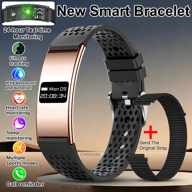New Smart Bracelet Men Fitness Tracker IPX8 Waterproof Heart Rate Sleep Monitor