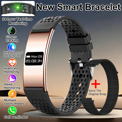 New Smart Bracelet Men Fitness Tracker IPX8 Waterproof Heart Rate Sleep Monitor