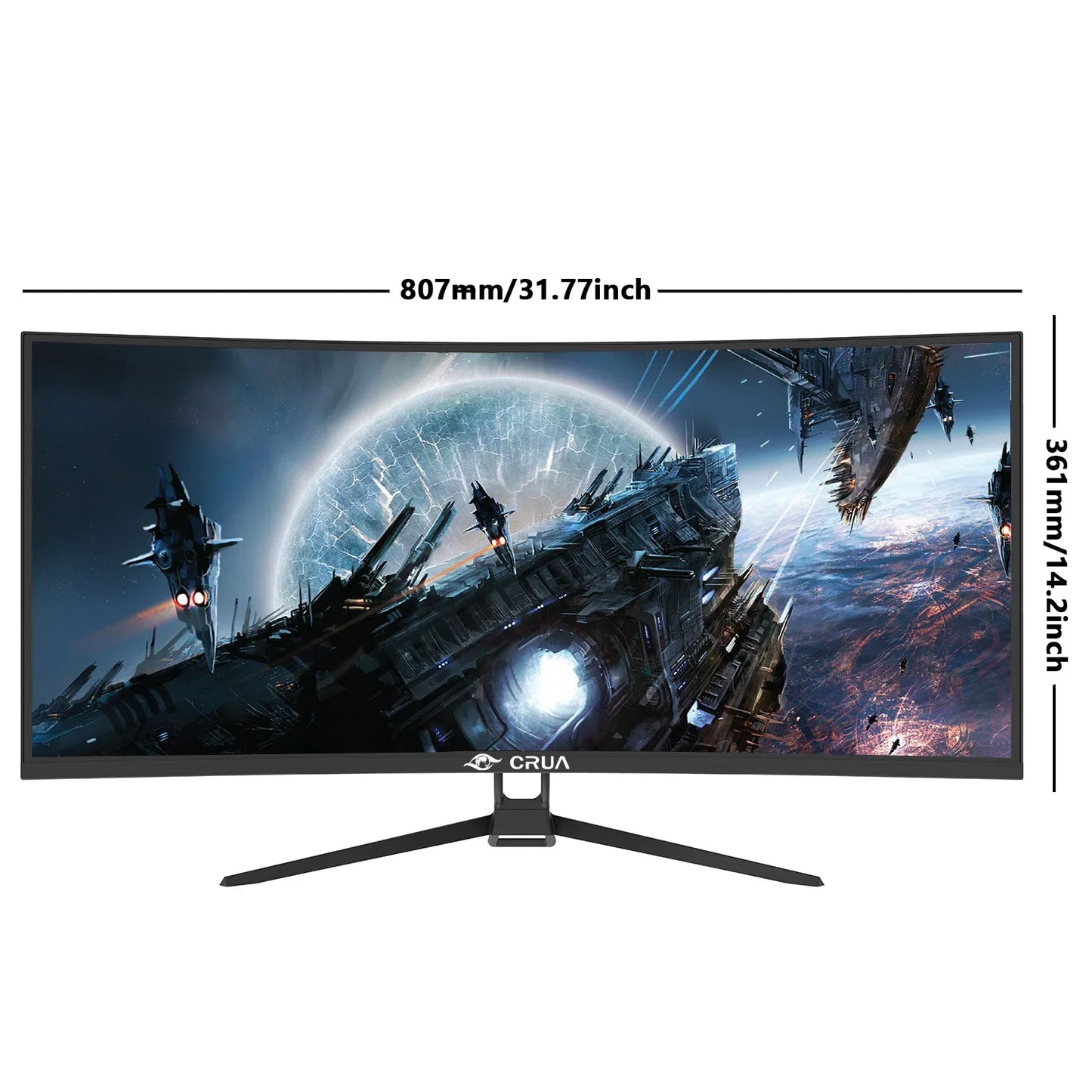 34 CRUA Gaming Monitor 34-inch Curved Ultrawide WQHD Monitor VA Panel Display