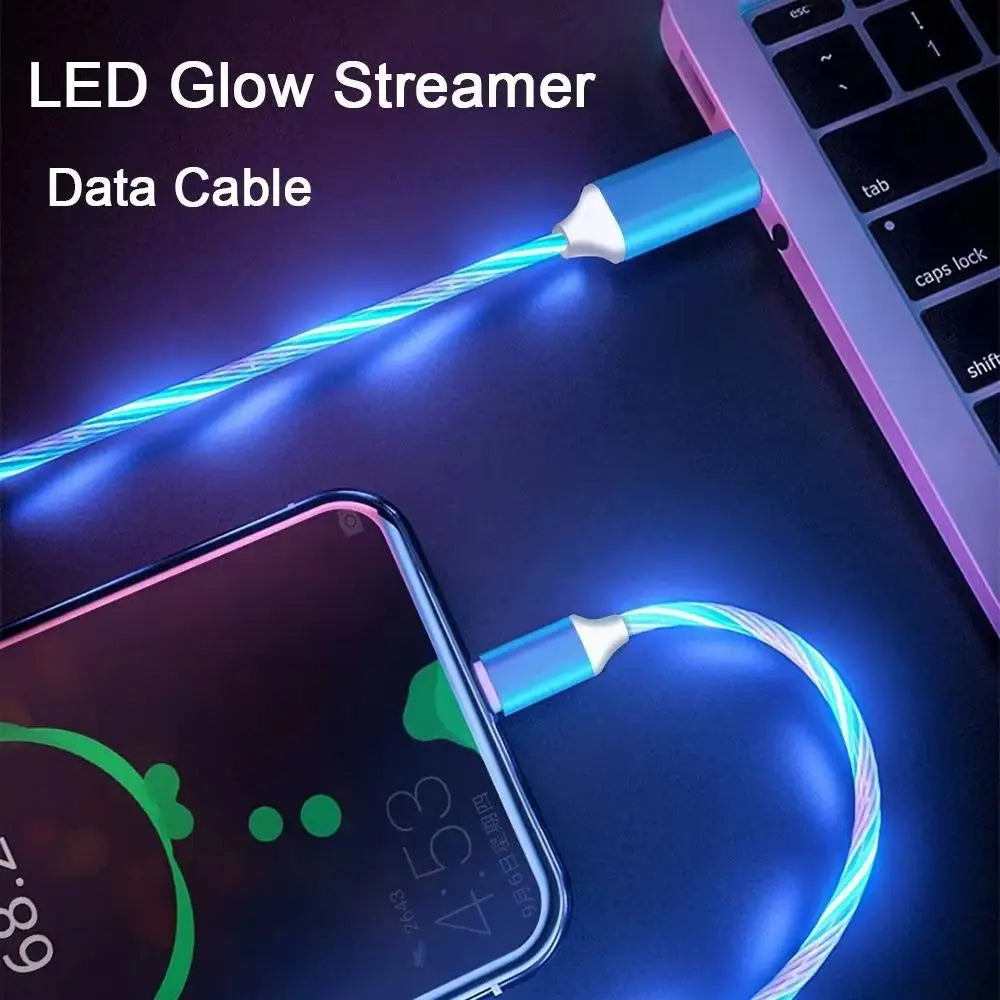 Metal Streamer & Glowing LED Charger Cables - Fast Charging Lightning Options