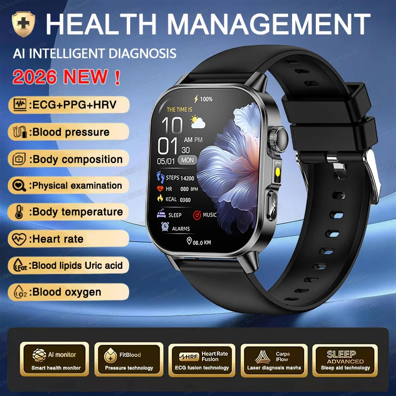 New Men Accurate Health Diagnosis ECG Smart Watch Blood Pressure Smartwatch