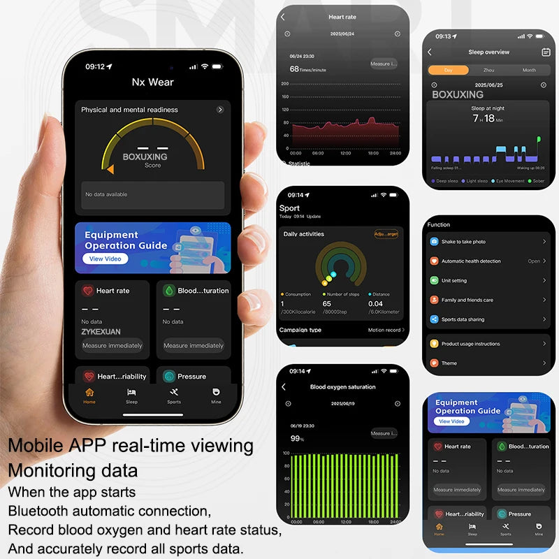 New Smart Bracelet Men Fitness Tracker IPX8 Waterproof Heart Rate Sleep Monitor