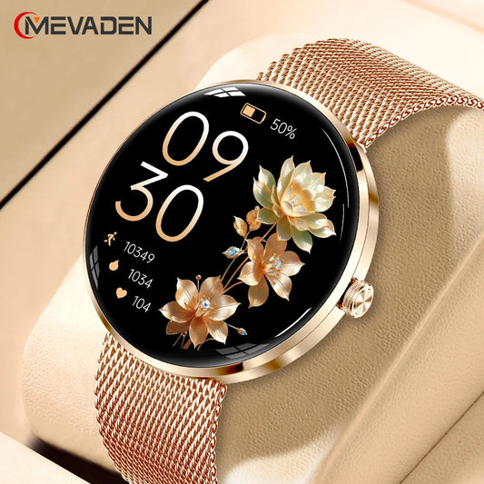 MEVADEN 8.5mm Ultra-thin Luxury Stainless Steel Smart Watch Women