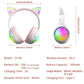 Cute Cat Ear RGB Wireless Headphones, Bluetooth Playtime, Foldable Over-Ear