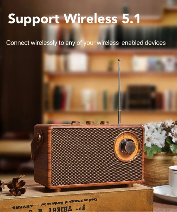 Retro Portable Wireless Bluetooth Speaker High-Quality Powerful Stereo Sound Box