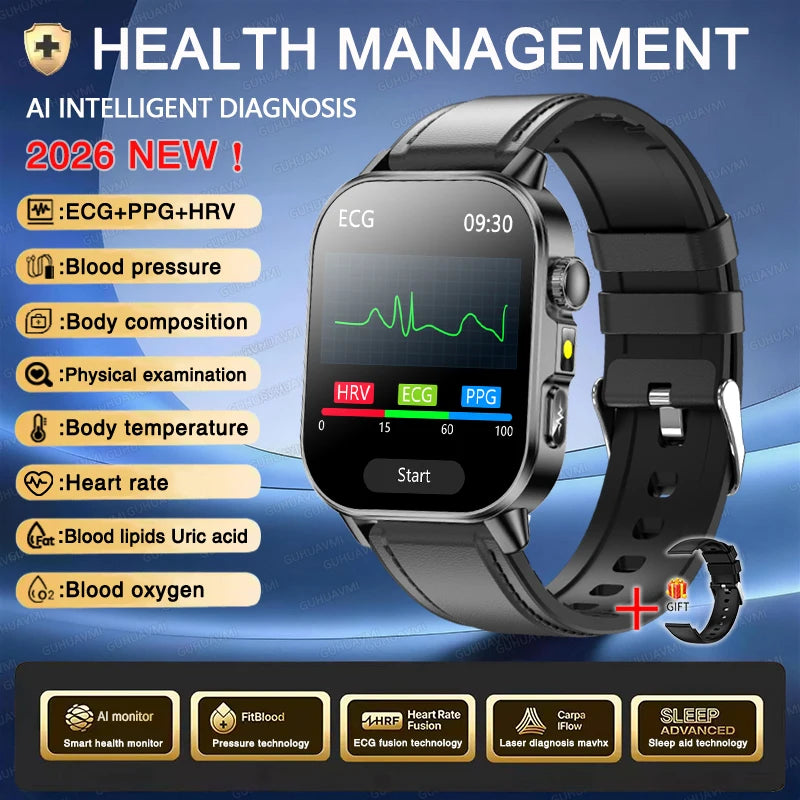 New Men Accurate Health Diagnosis ECG Smart Watch Blood Pressure Smartwatch
