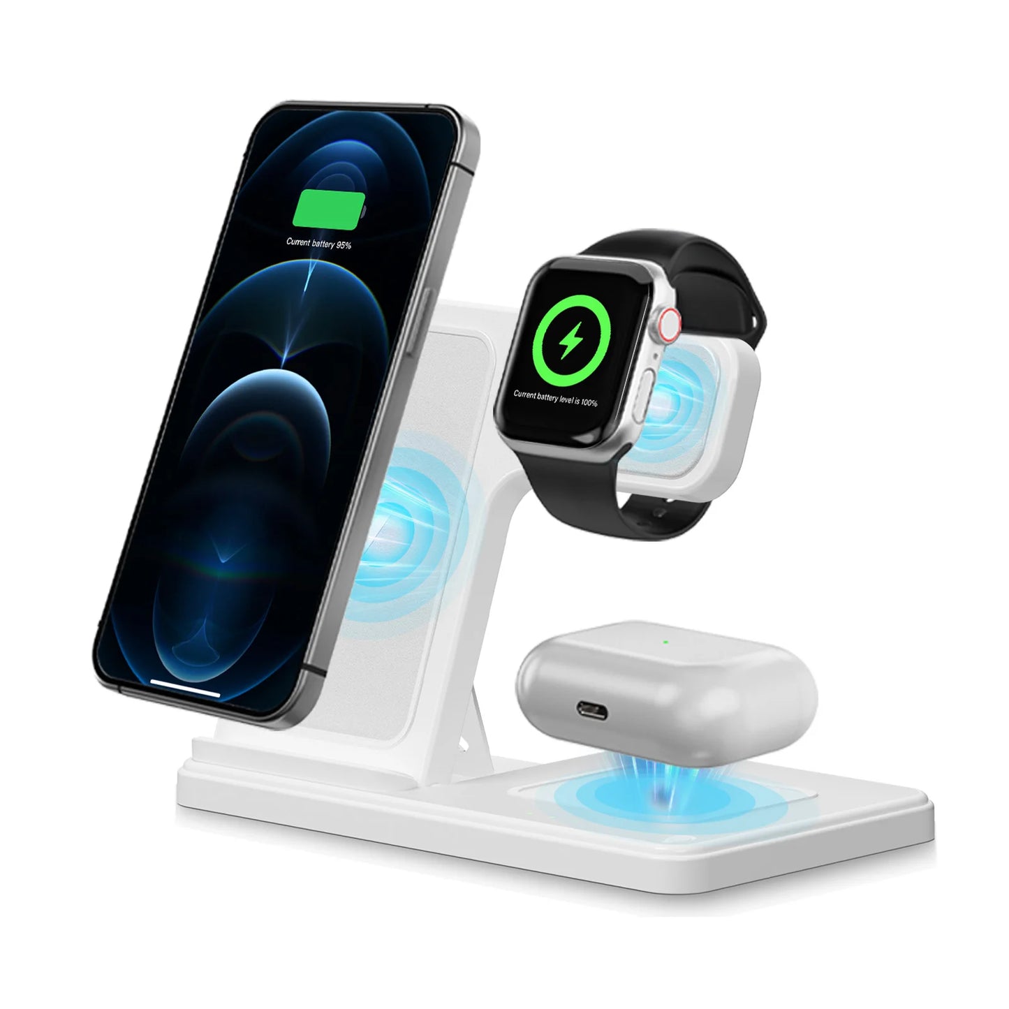 3 In 1 Wireless Charging Station Magnetic Fast Charging 18W Foldable