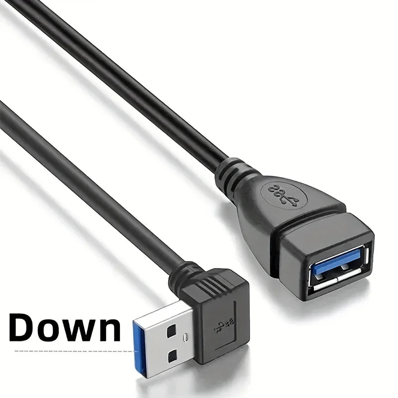 USB 3.0 Right Angle Extension Cable High-Speed Data & Fast Charging