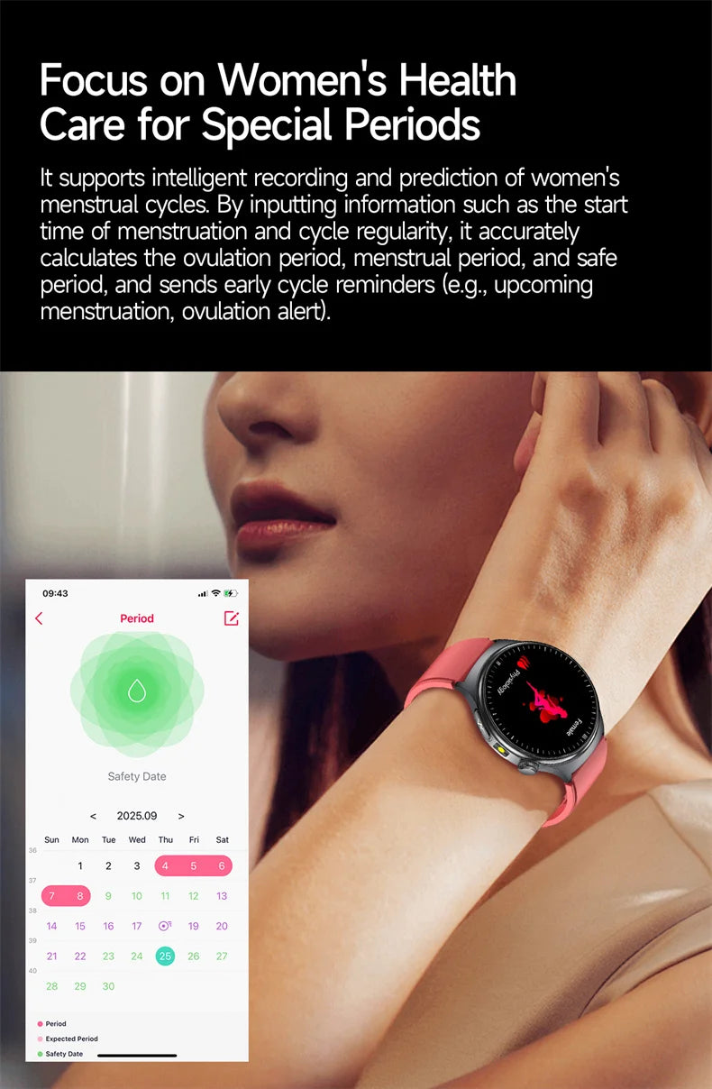 New Accurate ECG Smart Watch Heart Health Analysis Blood oxygen Pressure BT
