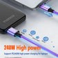 PD 240W USB Type C to Type C Fast Charging Cable For iPhone Macbook
