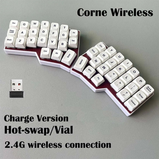 CORNE V4 2.4G Wireless Split Ergonomic MX Mechanical Keyboard Hot-swappable