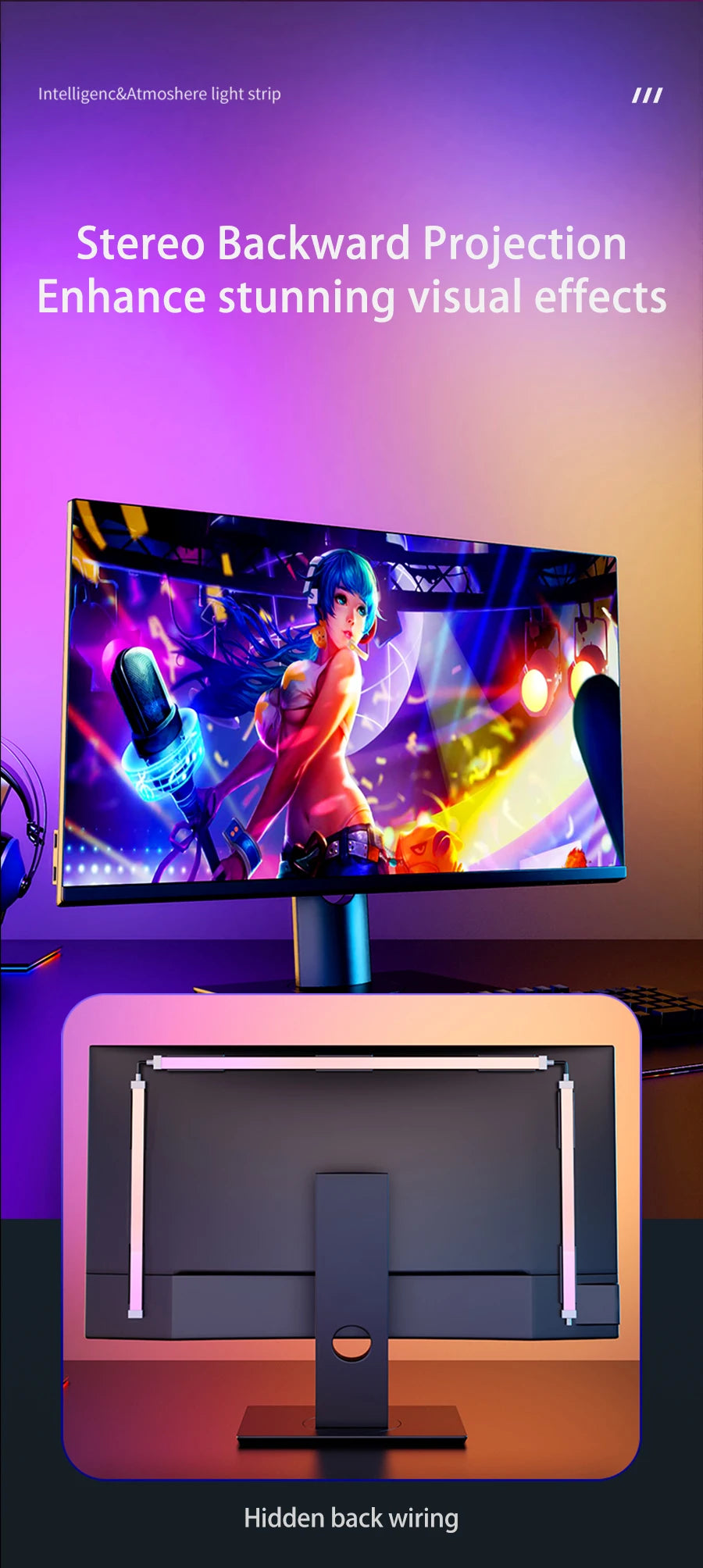 Smart Gaming LED Strip Lights Computer Sync Light Strip Monitor RGB Screen LED